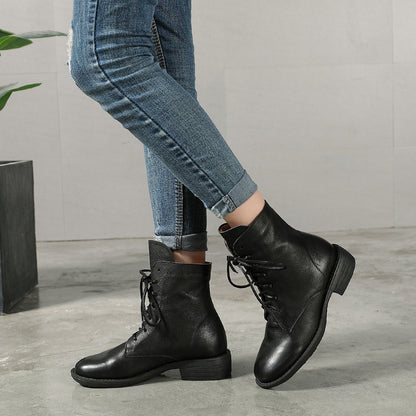 Lorna Women's Chunky Combat Lace Up Ankle Boots, view 6