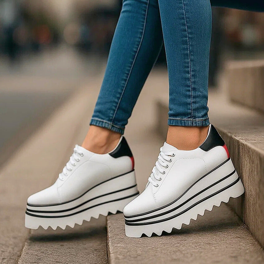 Sylvie Women's Dual Stripe Platform Trainers, view 4