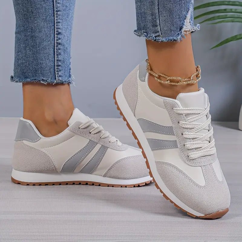 Cleo Women's Colour Block Lace Up Low Top Trainers, view 1