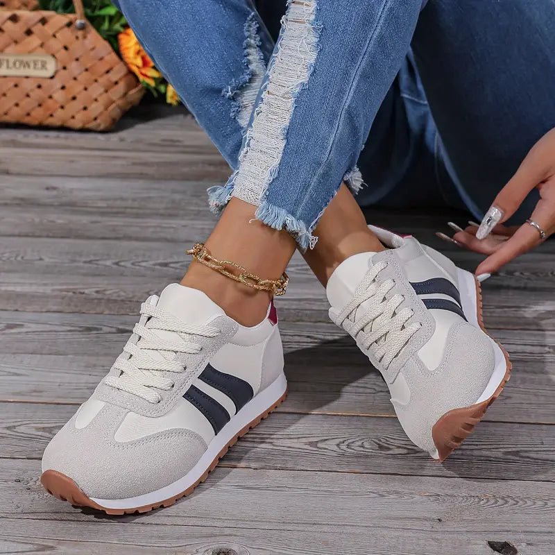 Cleo Women's Colour Block Lace Up Low Top Trainers, view 3