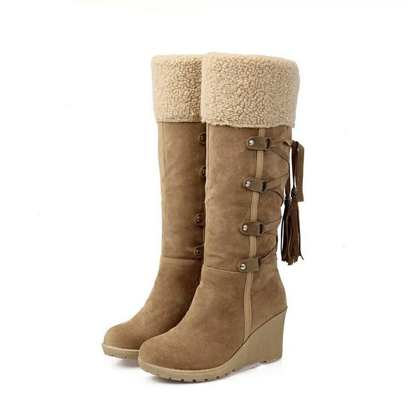 Hermione Women's Fur Lined Wedge Boots, view 1