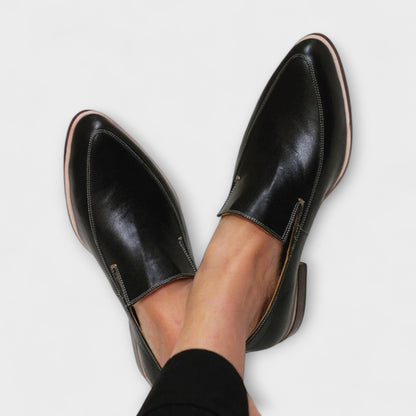 Jhazmiel Women's Classic Black Loafers, view 2