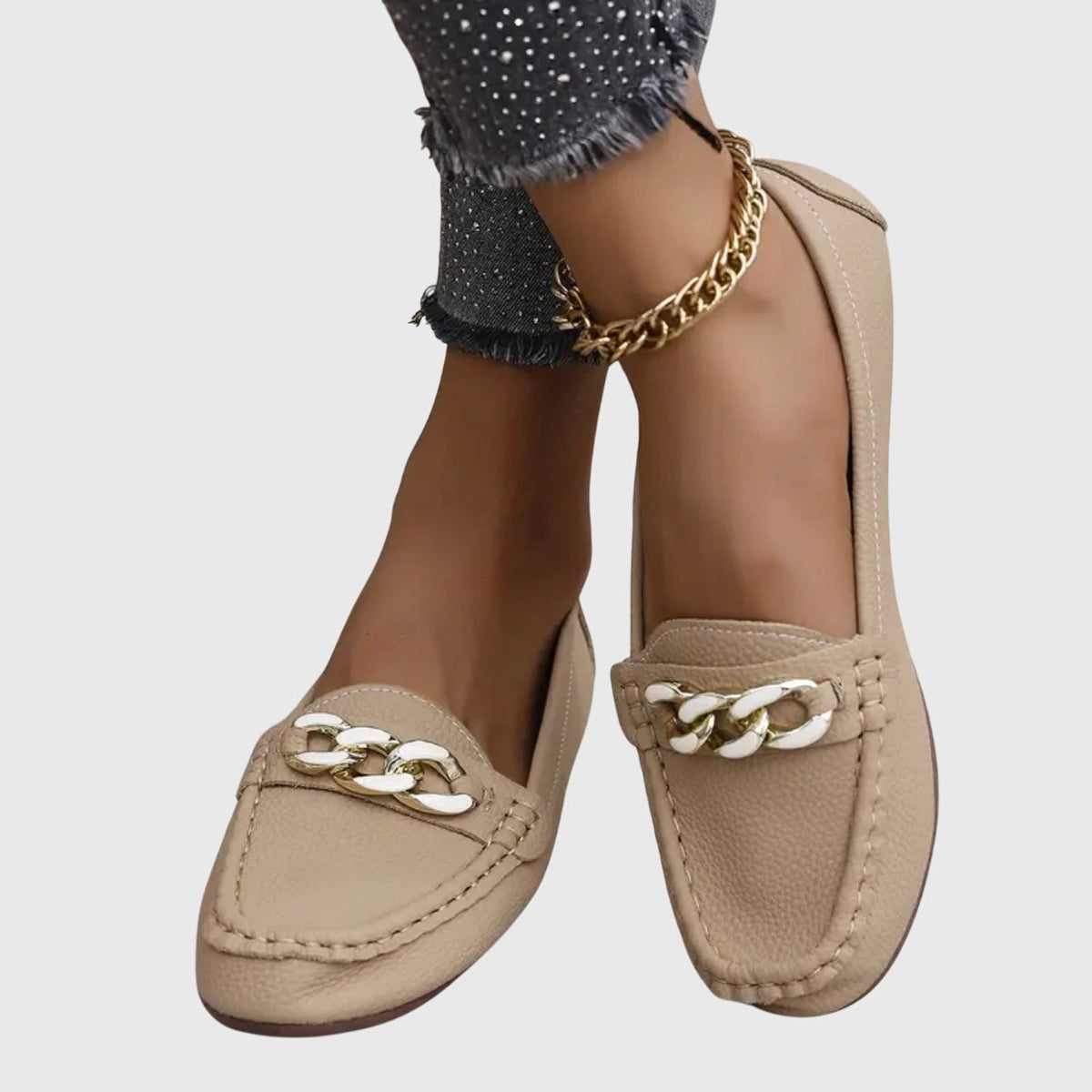Melissa Women's Gold Tone Chain Loafers, view 3