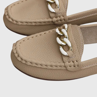 Melissa Women's Gold Tone Chain Loafers, view 2