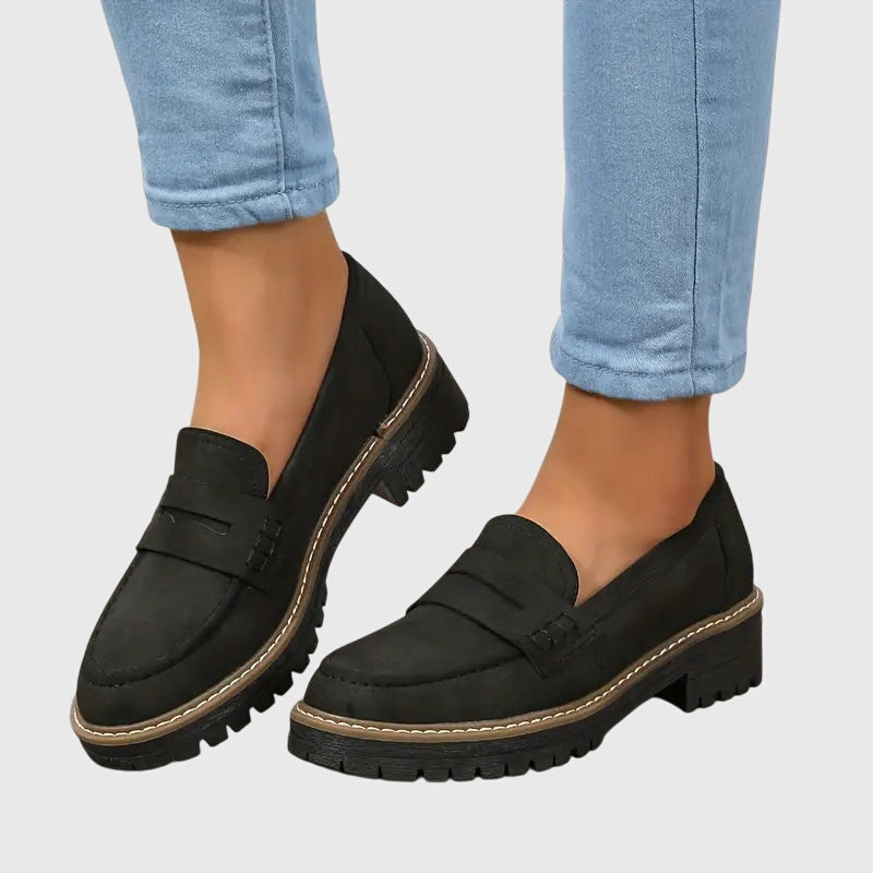Destiny Women's Suede Finish Slip On Loafers, view 2