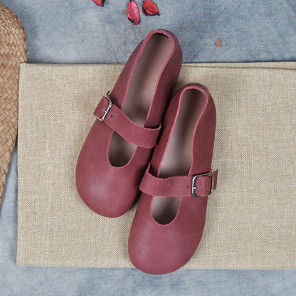 Nessa Women's Round Toe Buckle Strap Mary Jane Shoes, view 5
