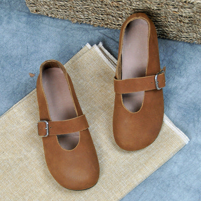 Nessa Women's Round Toe Buckle Strap Mary Jane Shoes, view 6
