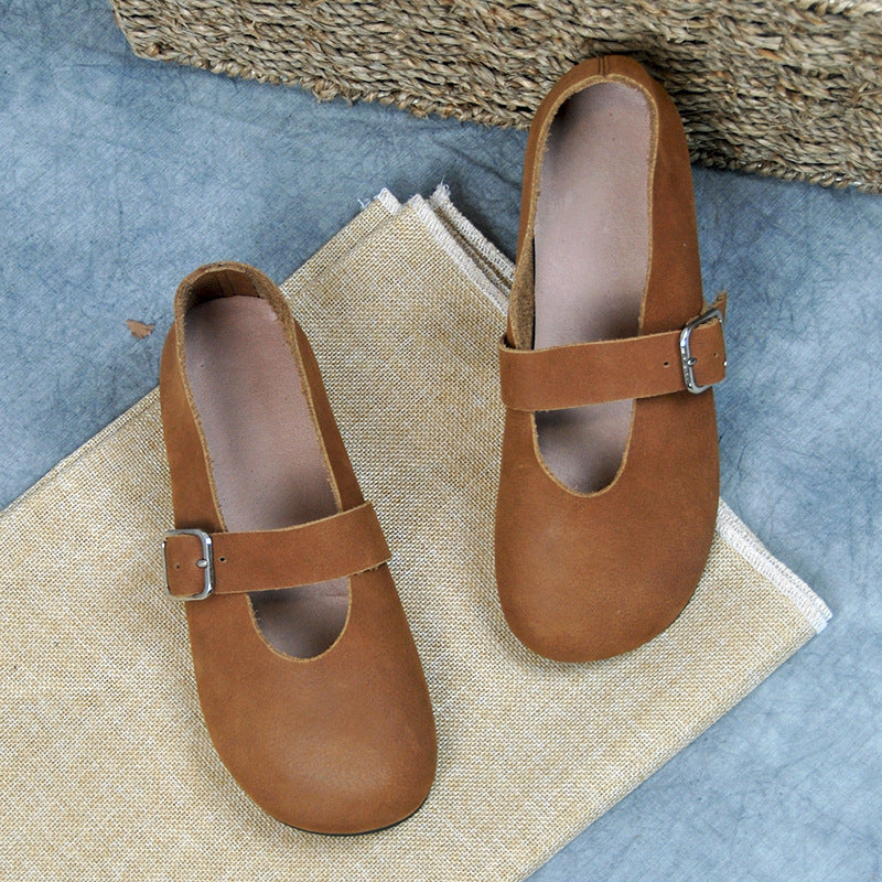 Nessa Women's Round Toe Buckle Strap Mary Jane Shoes, view 6