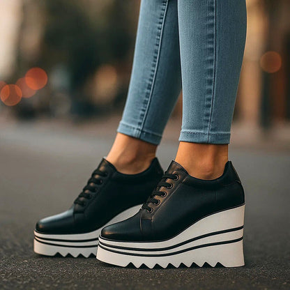 Sylvie Women's Dual Stripe Platform Trainers, view 12