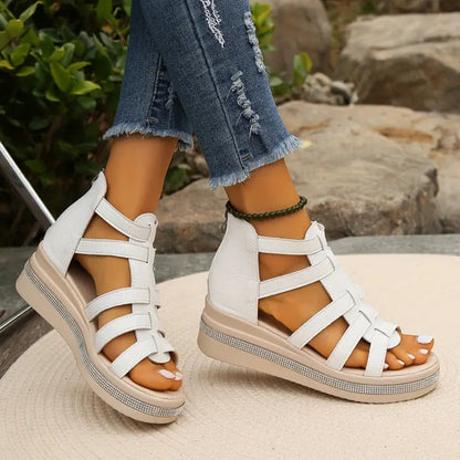 Florrie Women's Rhinestone Wedge Sandals, view 5