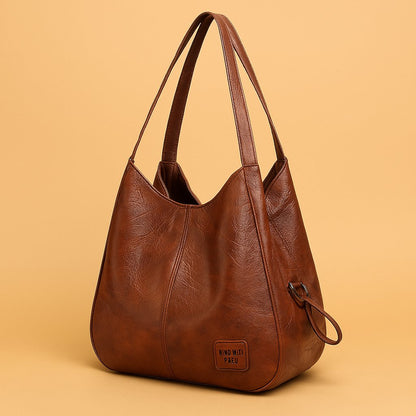 Harriet Women's Leather Hobo Drawstring Shoulder Bag, view 1