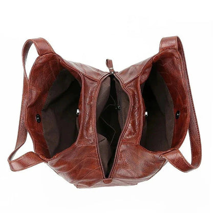 Harriet Women's Leather Hobo Drawstring Shoulder Bag, view 10