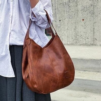 Harriet Women's Leather Hobo Drawstring Shoulder Bag, view 2