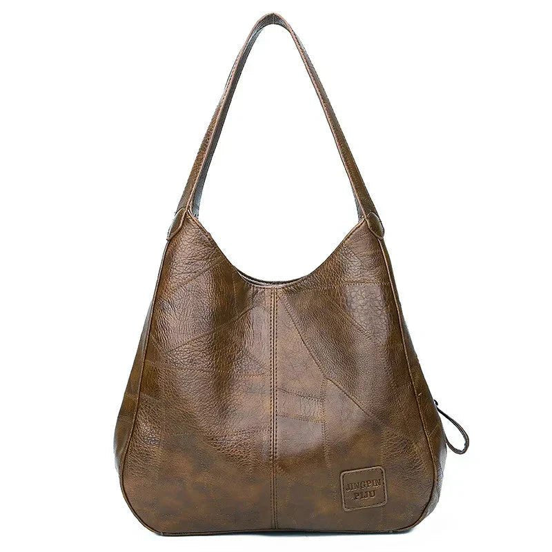 Harriet Women's Leather Hobo Drawstring Shoulder Bag, view 3