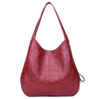 Harriet Women's Leather Hobo Drawstring Shoulder Bag, view 7