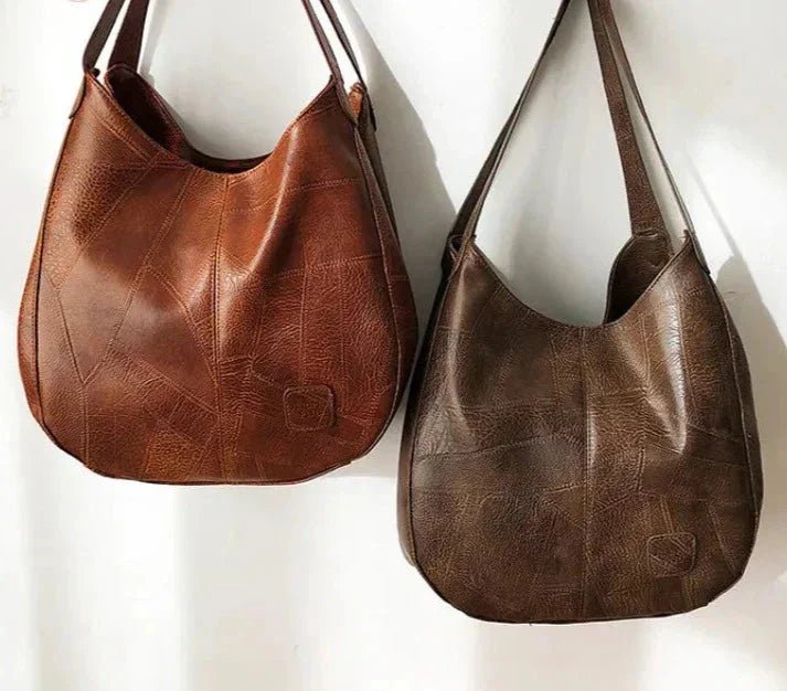 Harriet Women's Leather Hobo Drawstring Shoulder Bag, view 9