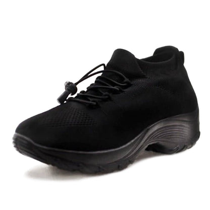 Imogen Women's Knitted Lace Up Platform Trainers, view 3
