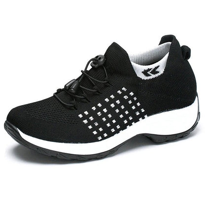 Imogen Women's Knitted Lace Up Platform Trainers, view 7
