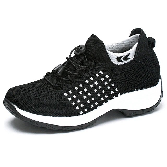 Imogen Women's Knitted Lace Up Platform Trainers, view 7