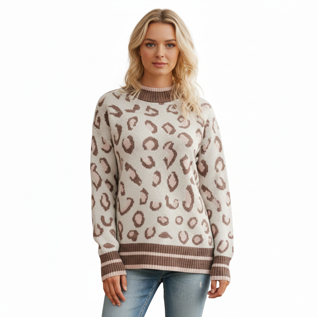 Women's Long Sleeve Knit Blouse in Relaxed Style