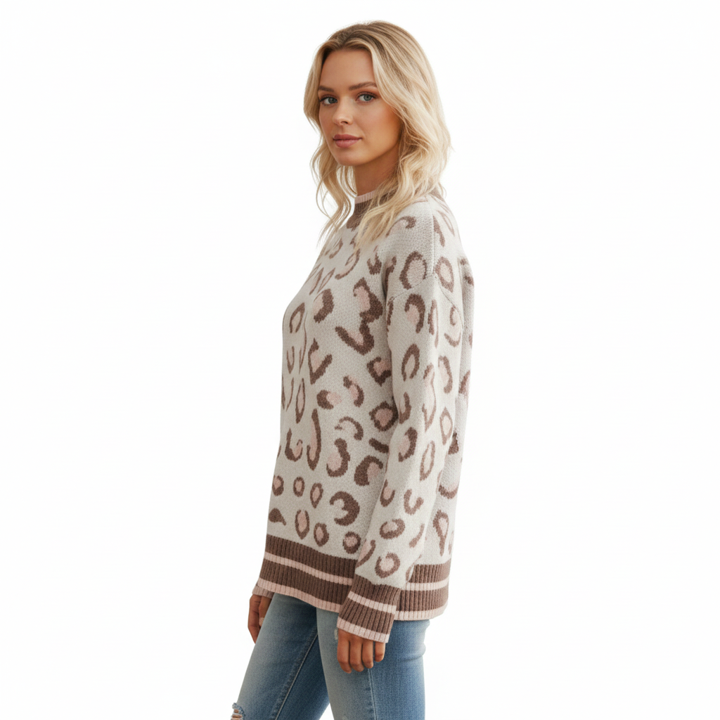 Women's Long Sleeve Knit Blouse in Relaxed Style