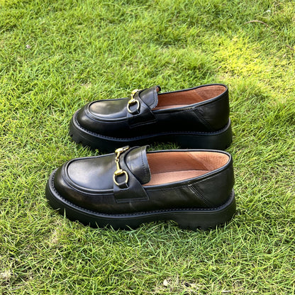 Ida Women's Chunky Platform Metal Chain Loafers, view 9
