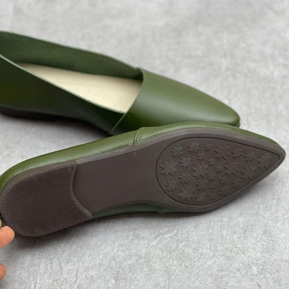Wilma Women's Slip On Pointed Toe Leather Flat Shoes, view 10