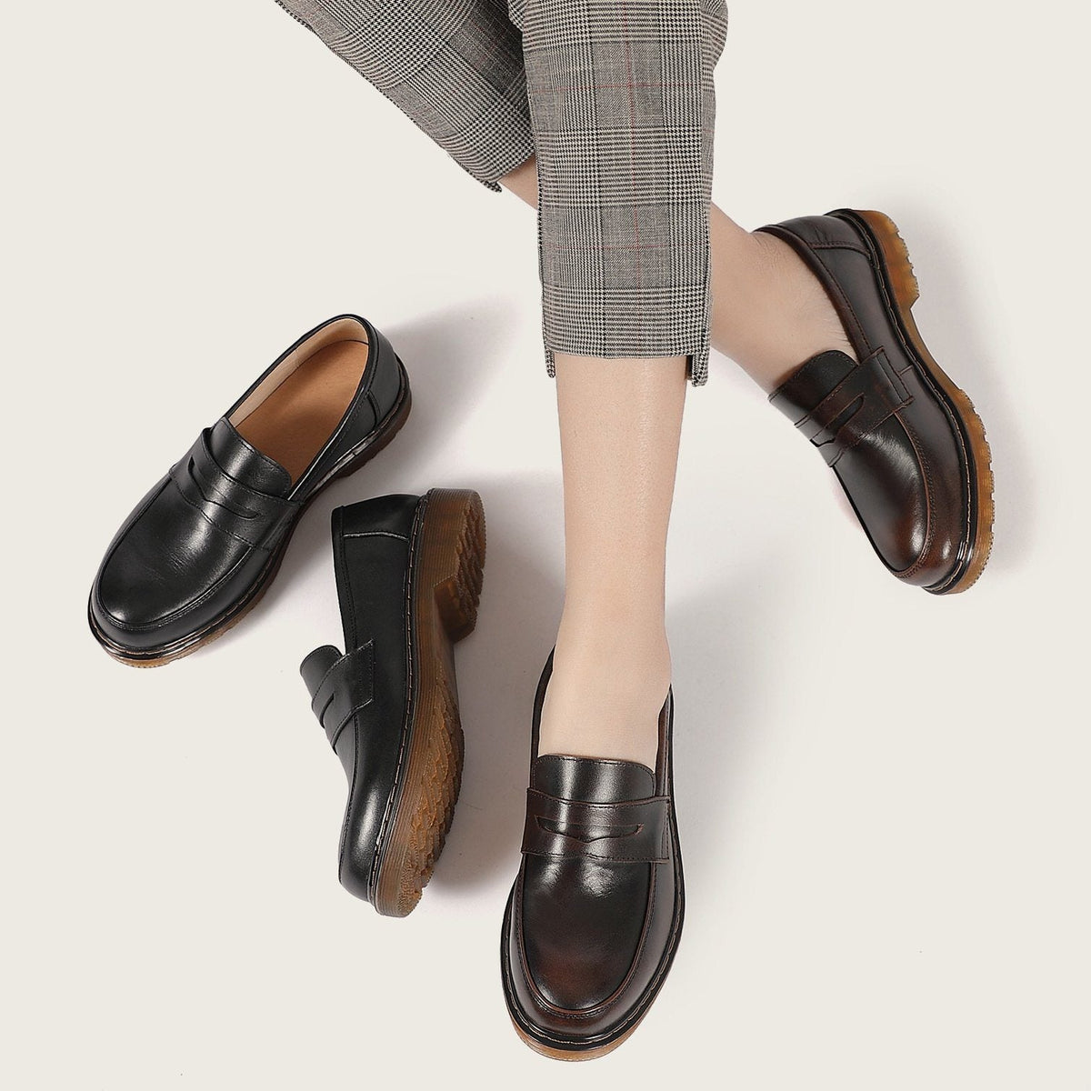 Maisie Women's Full Grain Leather Penny Loafers, view 2