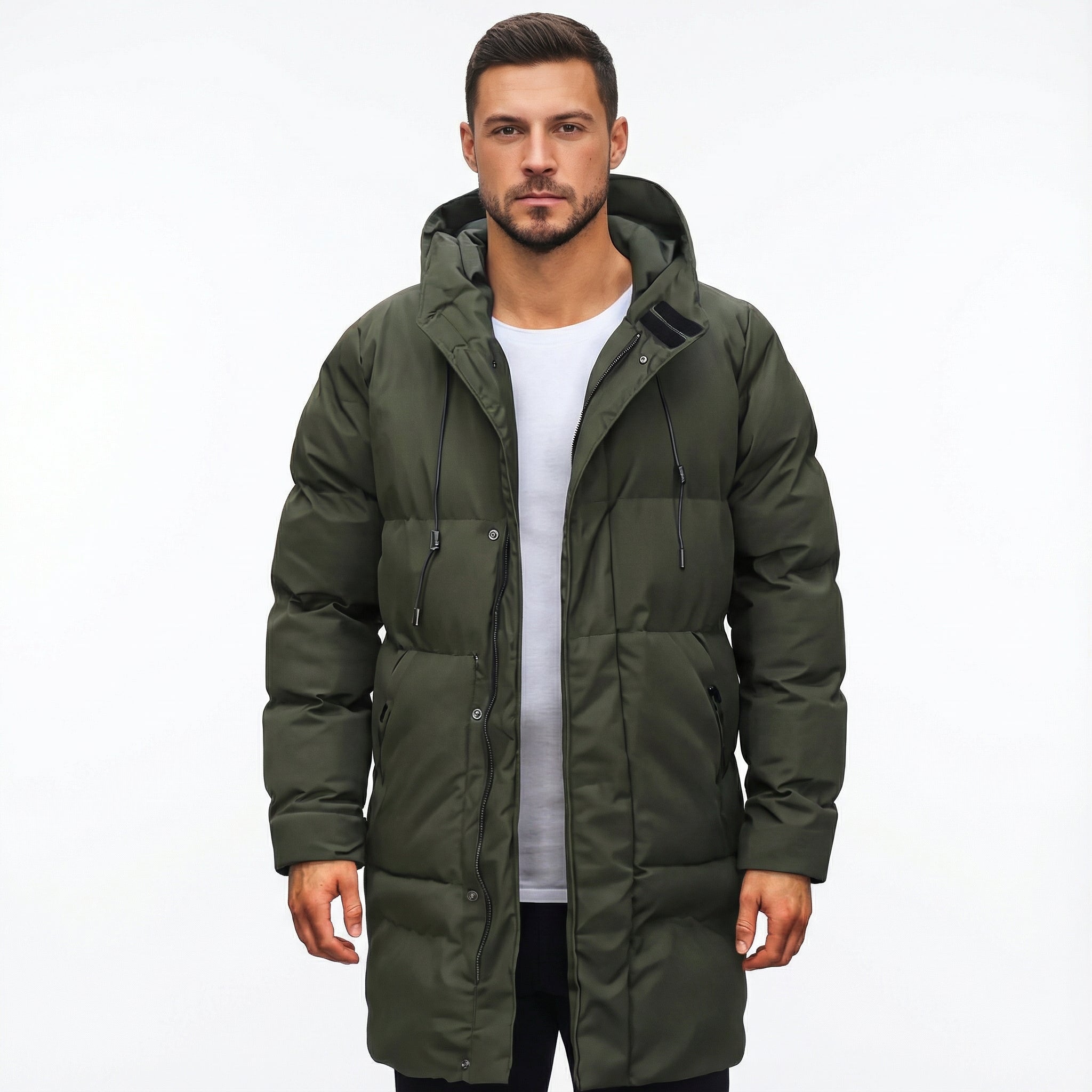 Men's Parka with Insulating Lining and Durable Nylon