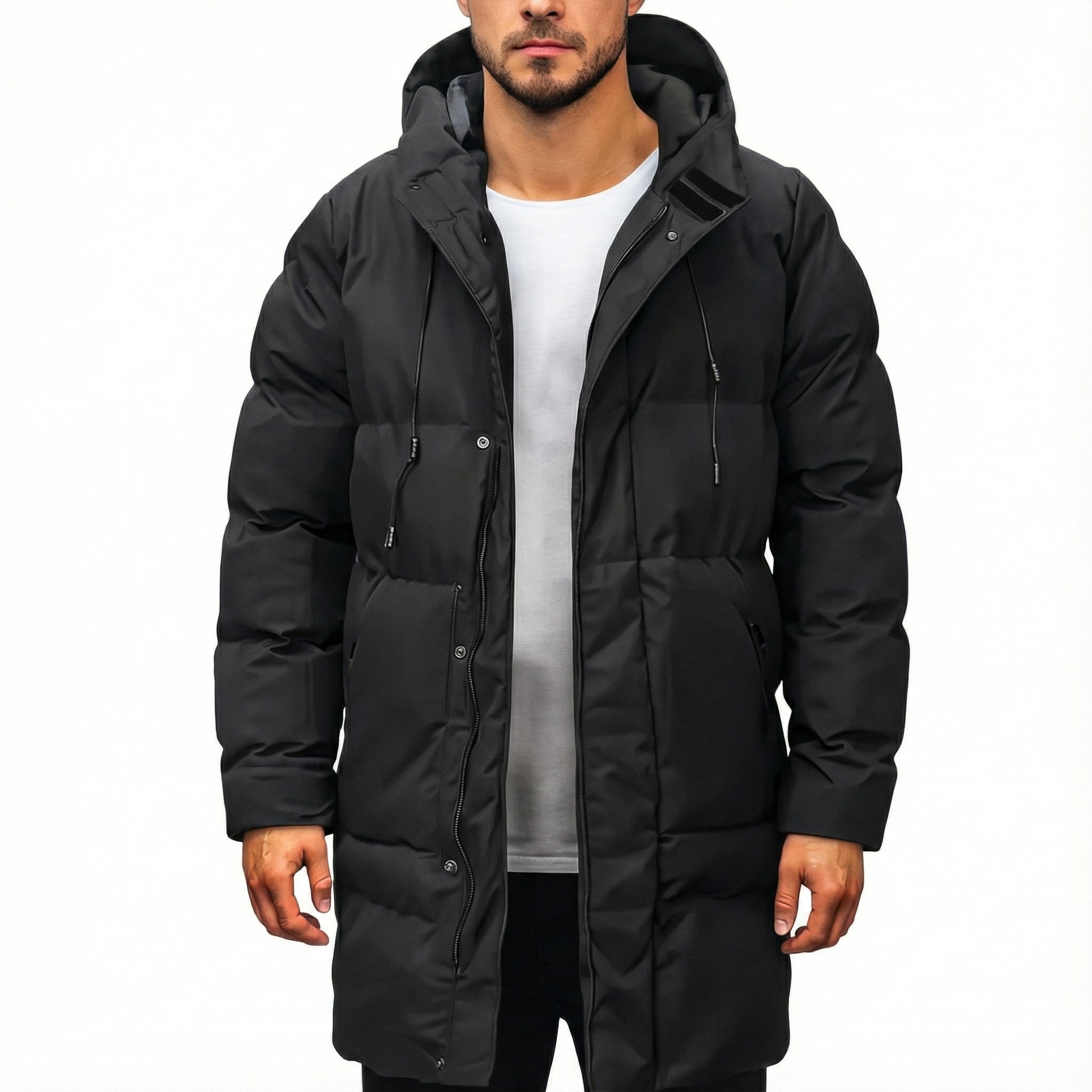 Men's Parka with Insulating Lining and Durable Nylon