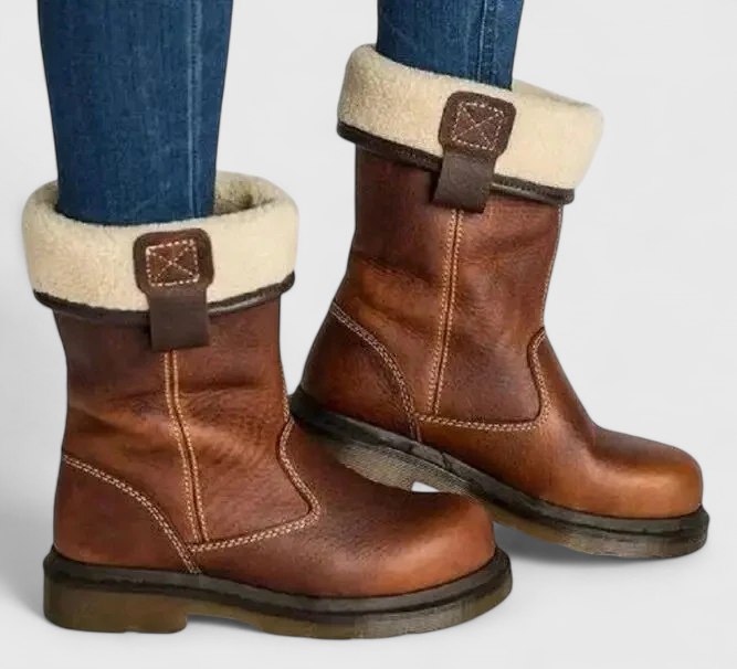 Calla Women's Leather Look Leather Ankle Boots, view 1