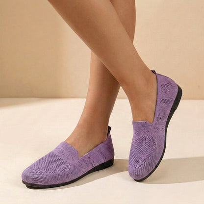 Margot Women's Knit Round Toe Flat Shoes, view 6