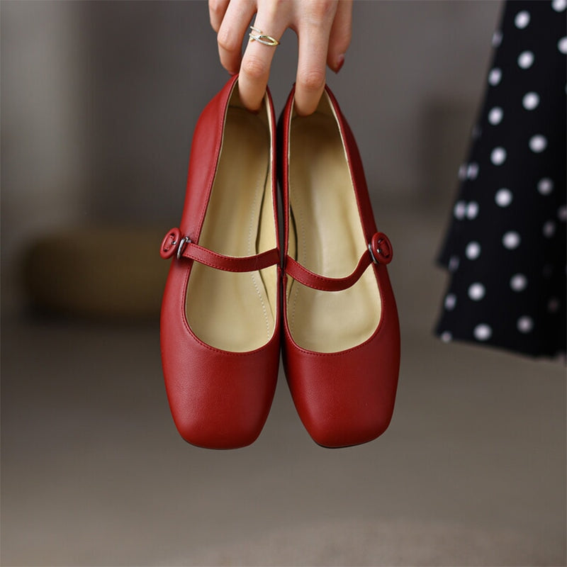 Rhea Women's Round Toe Leather Mary Jane Shoes, view 7