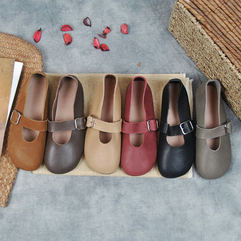 Nessa Women's Round Toe Buckle Strap Mary Jane Shoes, view 2