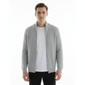 Men's Cardigan with Zip Closure and Long Sleeves