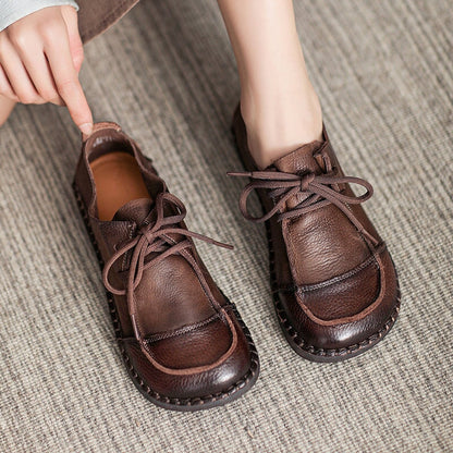 Lucy Women's Leather Flat Oxford Shoes, view 2