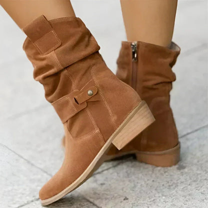 Savannah Women's Faux Suede Wide Fit Ankle Boots, view 2