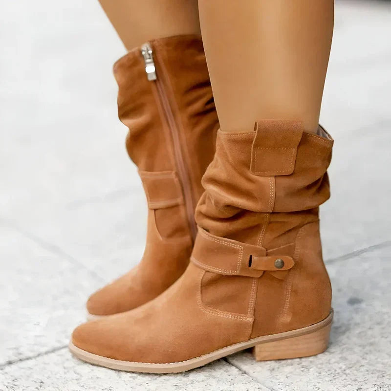 Savannah Women's Faux Suede Wide Fit Ankle Boots, view 7