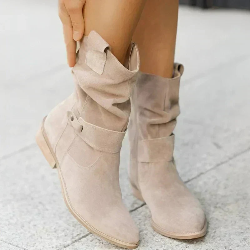 Savannah Women's Faux Suede Wide Fit Ankle Boots, view 5