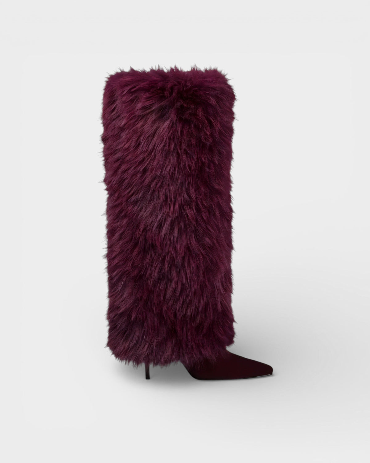 Cosima Women's Faux Fur Stiletto Heel Knee High Boots, view 2