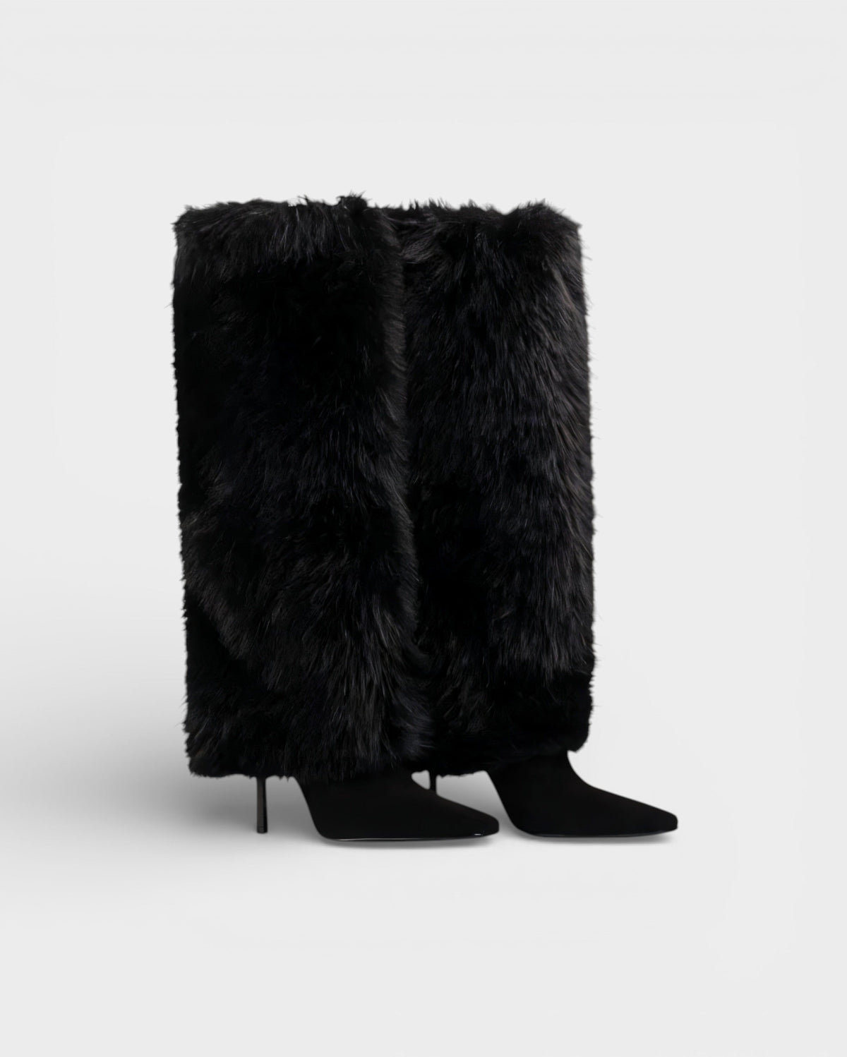 Cosima Women's Faux Fur Stiletto Heel Knee High Boots, view 7