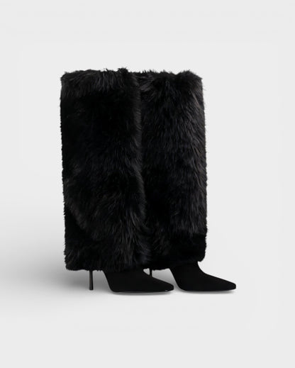 Cosima Women's Faux Fur Stiletto Heel Knee High Boots, view 7