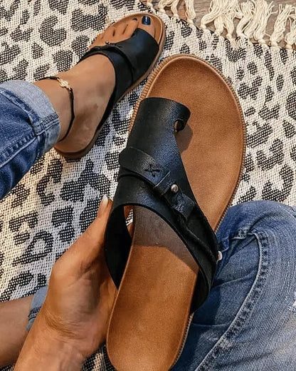 Sadie Women's Studded Faux Leather Slip On Sandals, view 4
