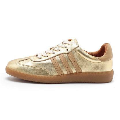 Sian Women's Low Top Striped Leather Trainers, view 2