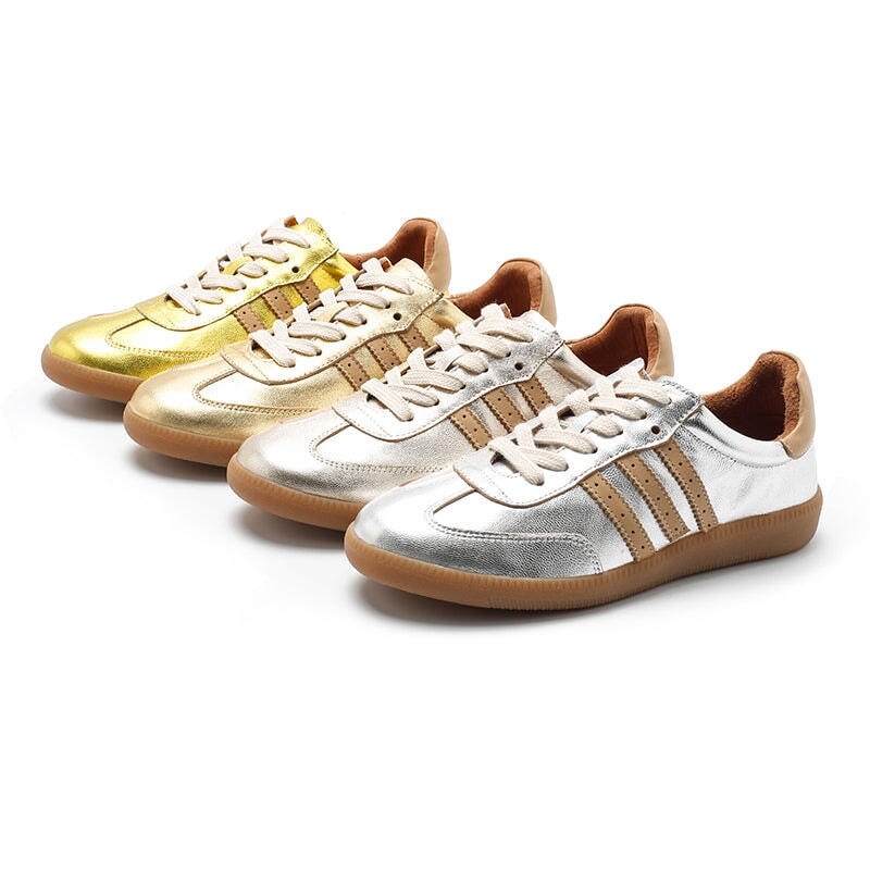 Sian Women's Low Top Striped Leather Trainers, view 7
