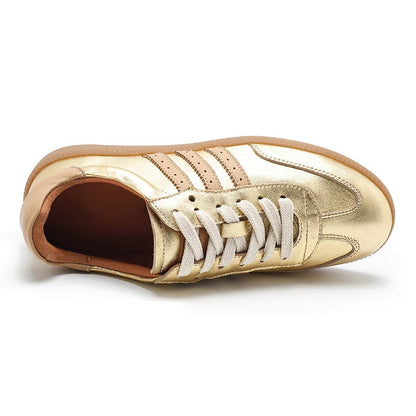 Sian Women's Low Top Striped Leather Trainers, view 3