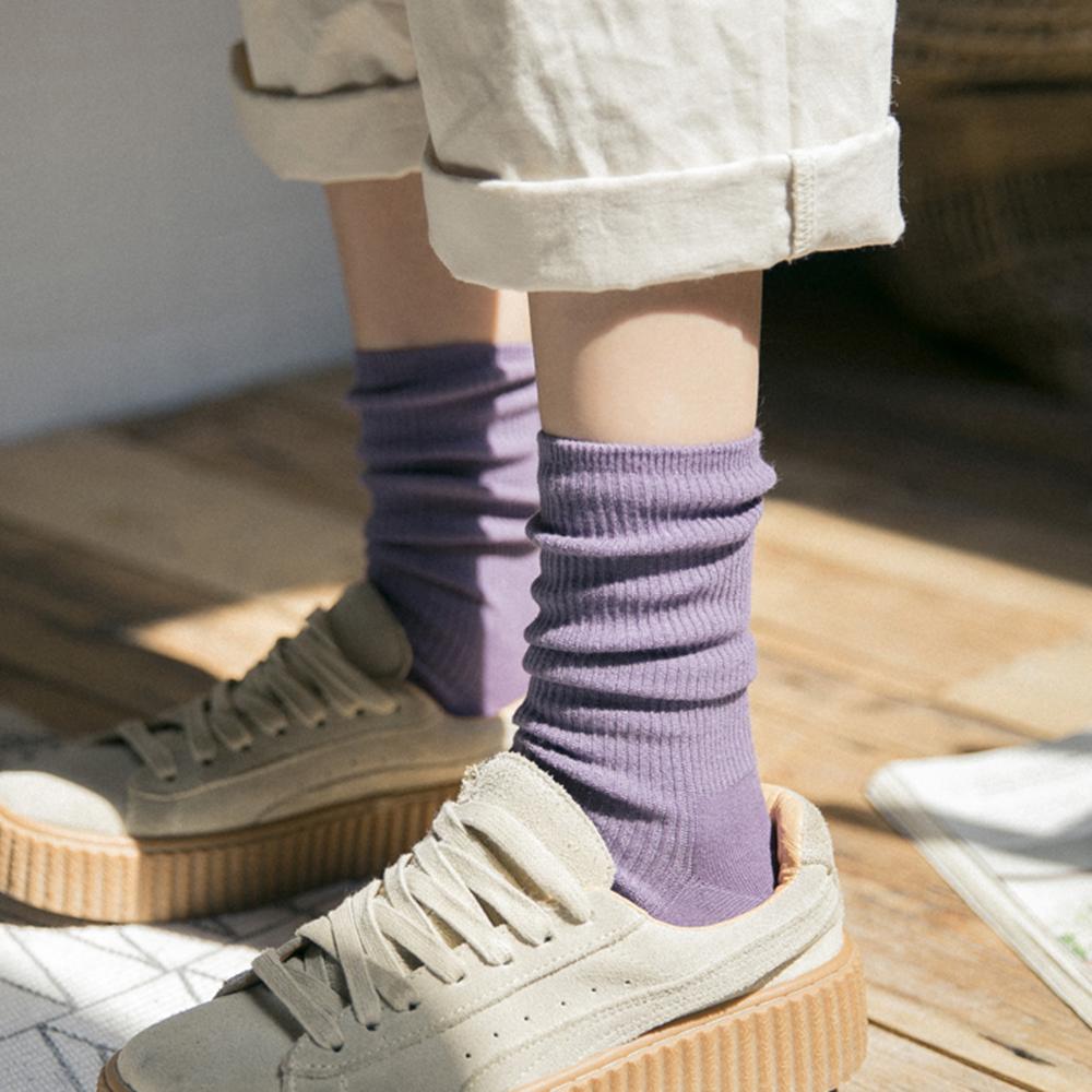 Gemma Women's Plain Calf Length Cotton Socks, view 5