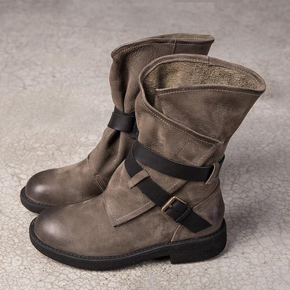Ivy Women's Buckle Round Toe Mid Calf Boots, view 10