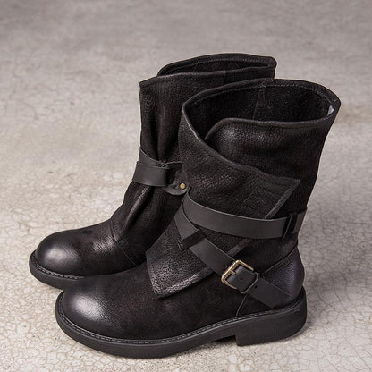Ivy Women's Buckle Round Toe Mid Calf Boots, view 8