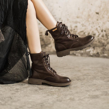 Carys Women's Chunky Lace Up Sheepskin Ankle Boots, view 6